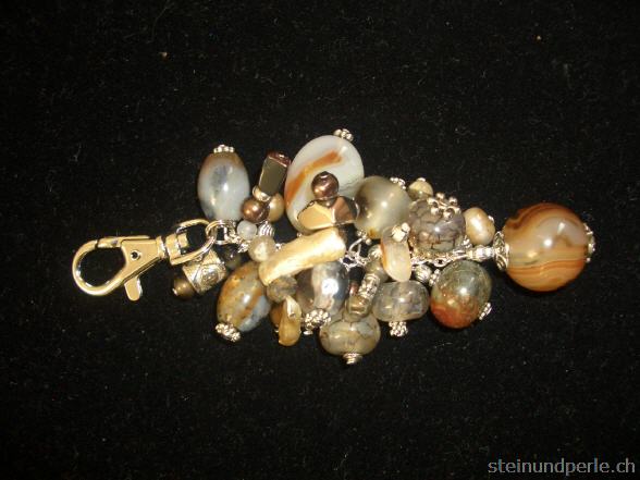 Grau - brauner Achat Anh&auml;nger