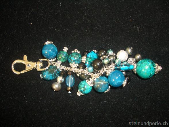 Azurit - Malachit und Onyx Anh&auml;nger