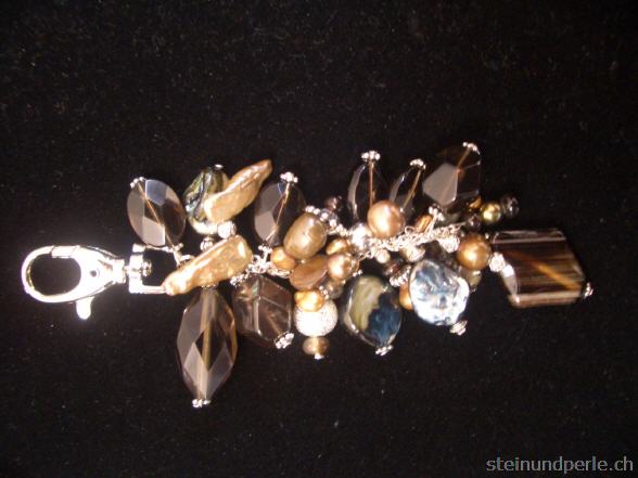 Rauchquarz und braune Steine Anh&auml;nger